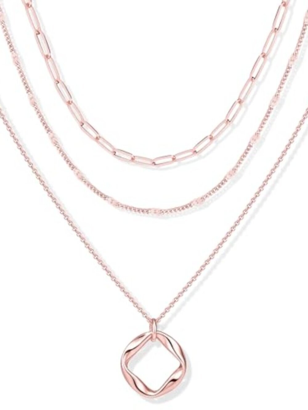 🆕 Chunky Gold Necklaces for Women Layered 14k Rose Gold Plated Heart Pearl
